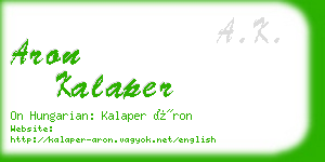 aron kalaper business card